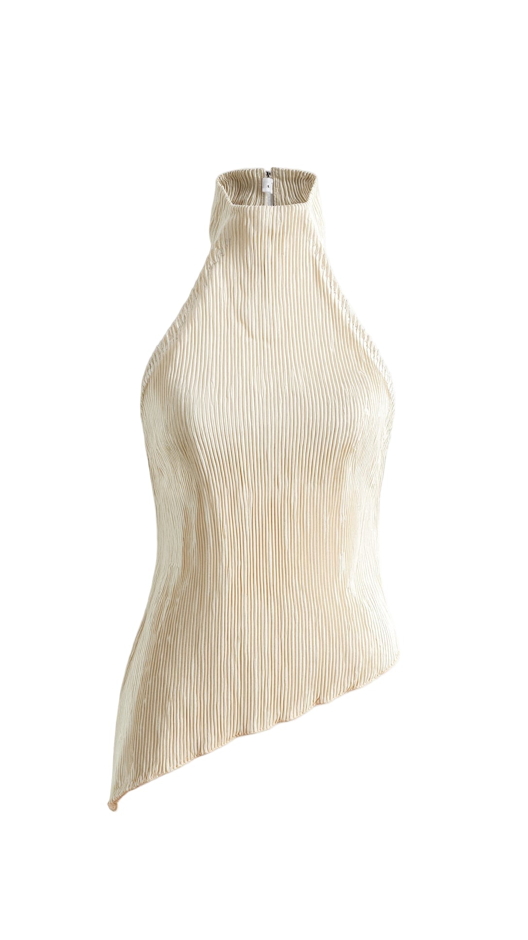 Pleated Halter Top and Wide-Leg Pants Set