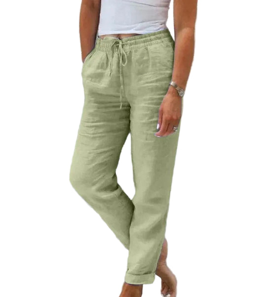 Relaxed Fit Drawstring Pants with Elastic Waistband