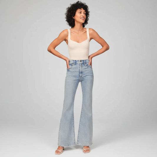 High-Waist Flared Denim Pants