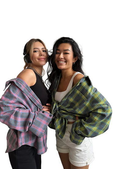 Plaid Flannel Button-Down Shirt with Chest Pocket