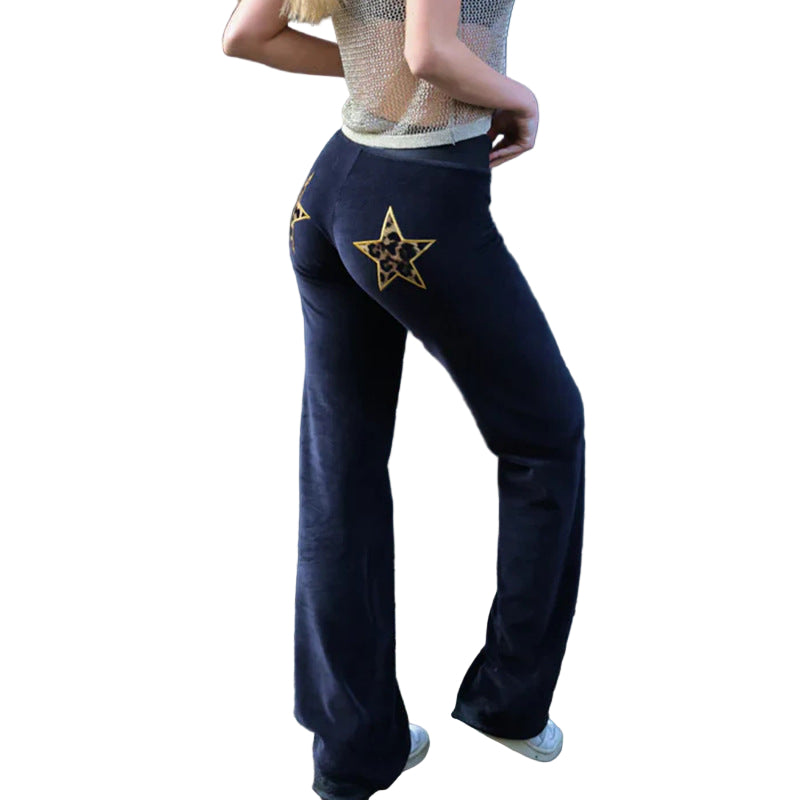 Star-Accent Cotton Blend Tapered Sweatpants