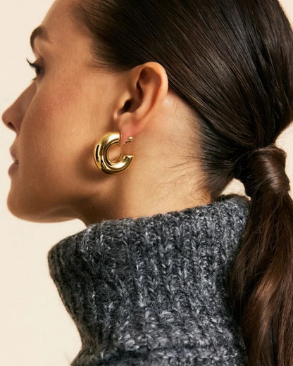 Sculptural Dome Hoop Earrings