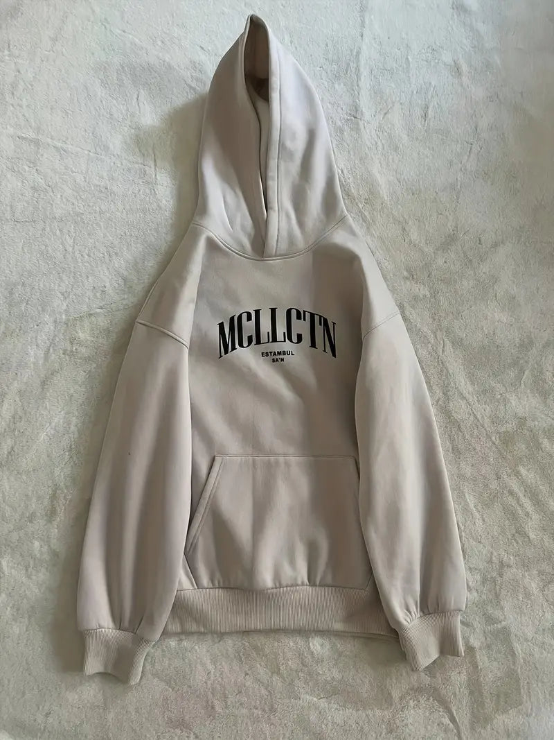 Oversized Fleece Hoodie with Drawstring Hood