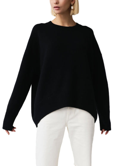 Oversized Knit Pullover Sweater with Classic Neckline
