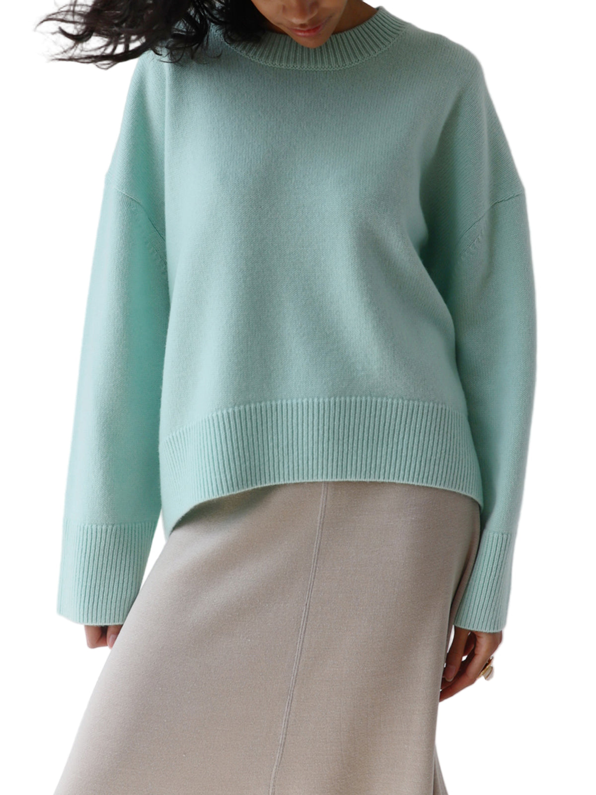 Oversized Knit Pullover Sweater with Classic Neckline