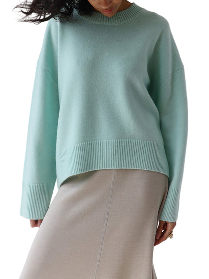 Oversized Knit Pullover Sweater with Classic Neckline
