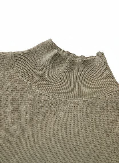 Sleeveless High-Neck Knit Top with Structured Cap Sleeves