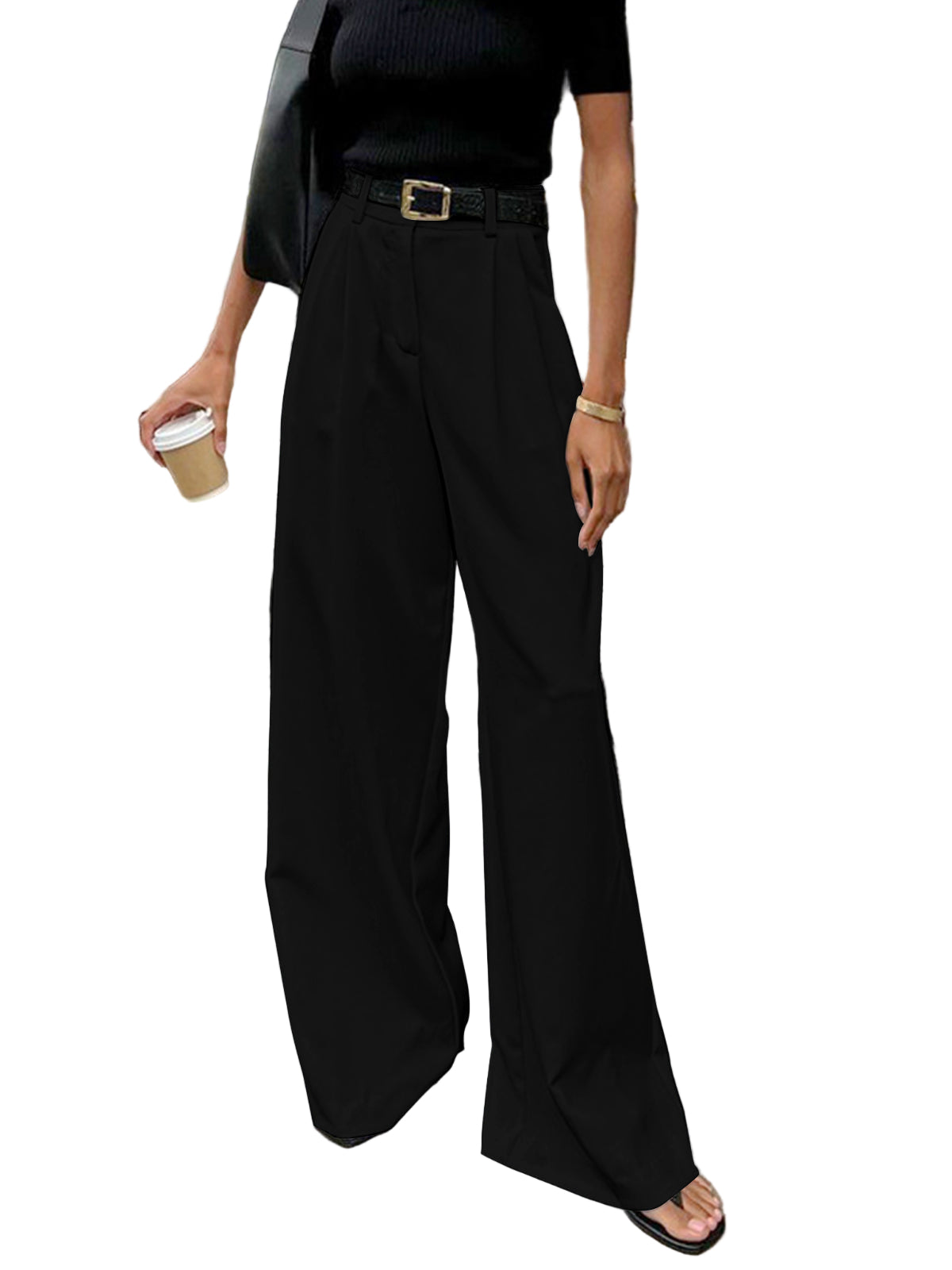 Wide-Leg High-Rise Pants