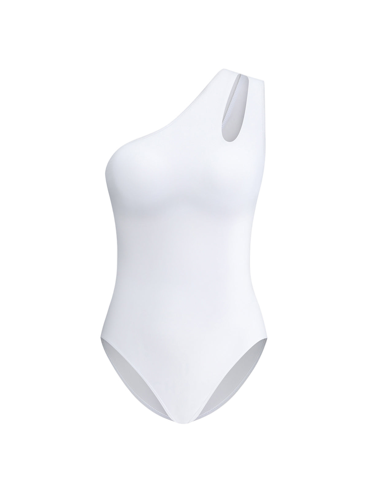 Asymmetrical One-Shoulder One-Piece Swimsuit with Side Cutout