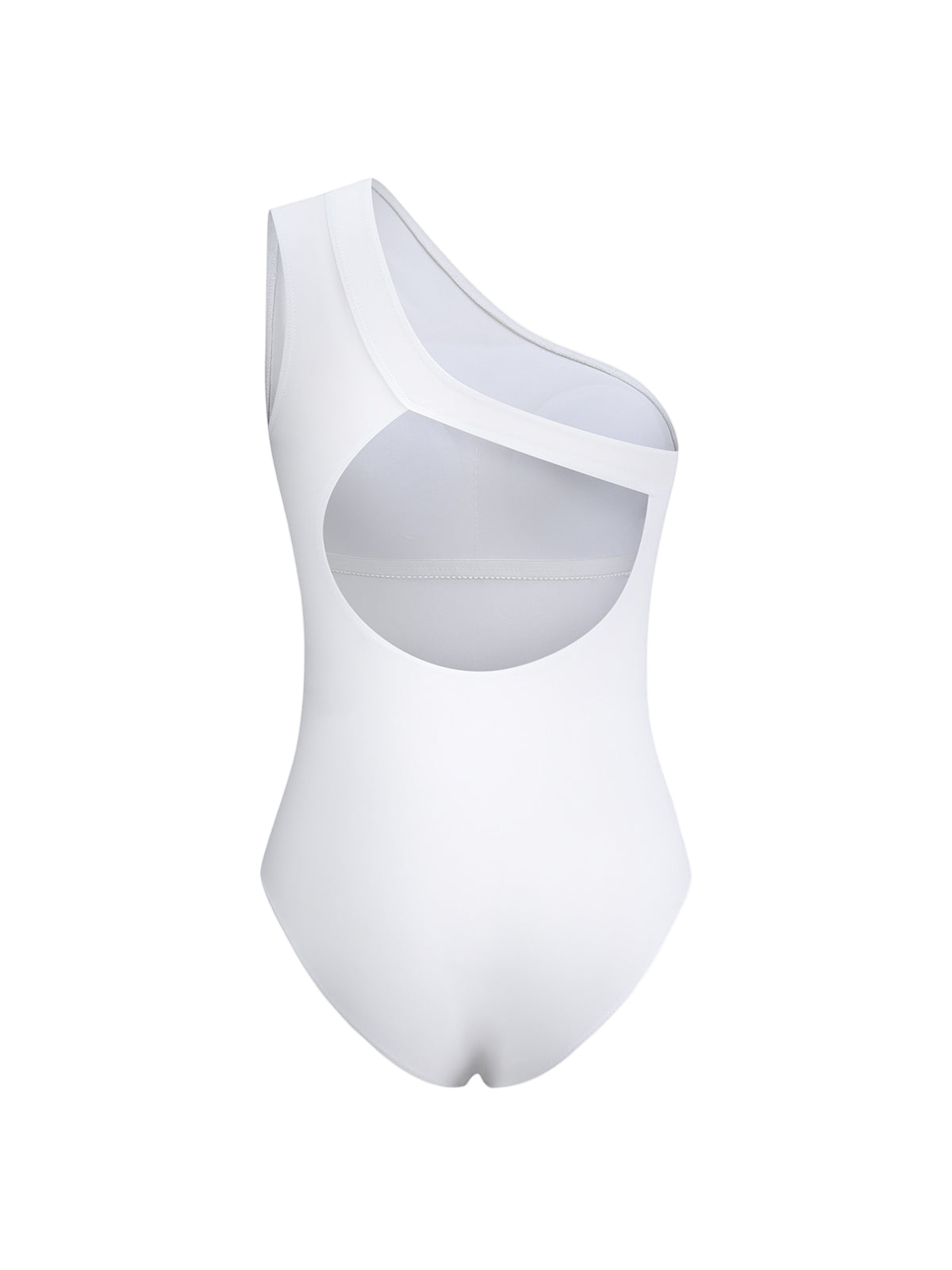 Asymmetrical One-Shoulder One-Piece Swimsuit with Side Cutout