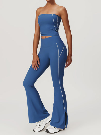 Leggings with Flared Legs | Contrast Stitch Design