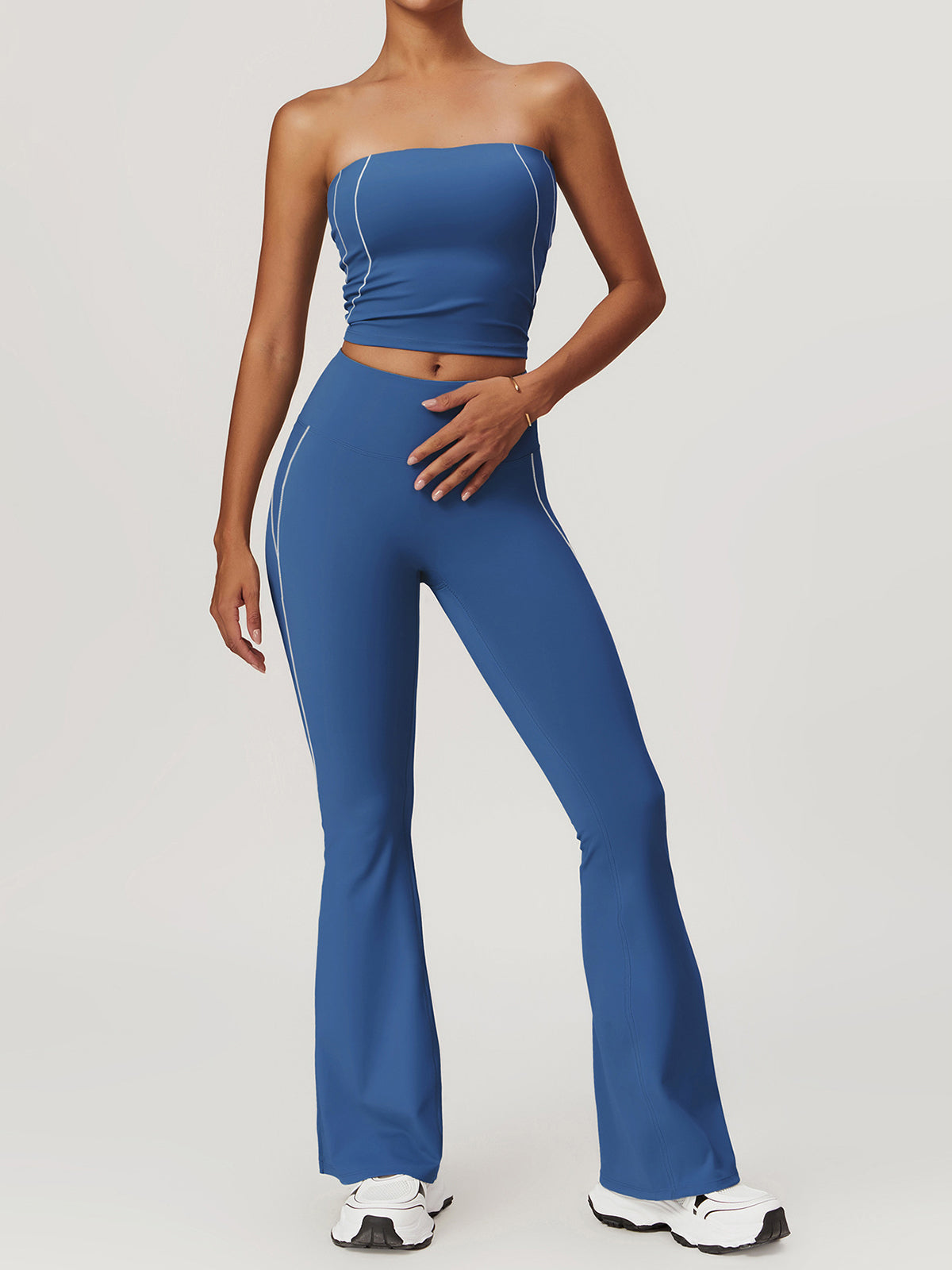 Leggings with Flared Legs | Contrast Stitch Design