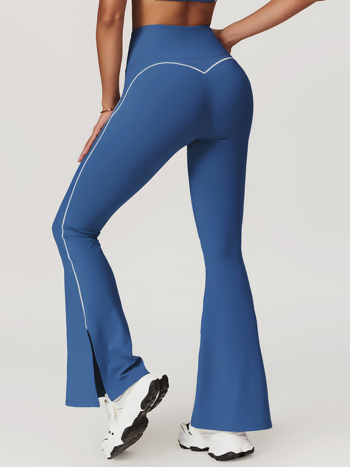 Leggings with Flared Legs | Contrast Stitch Design