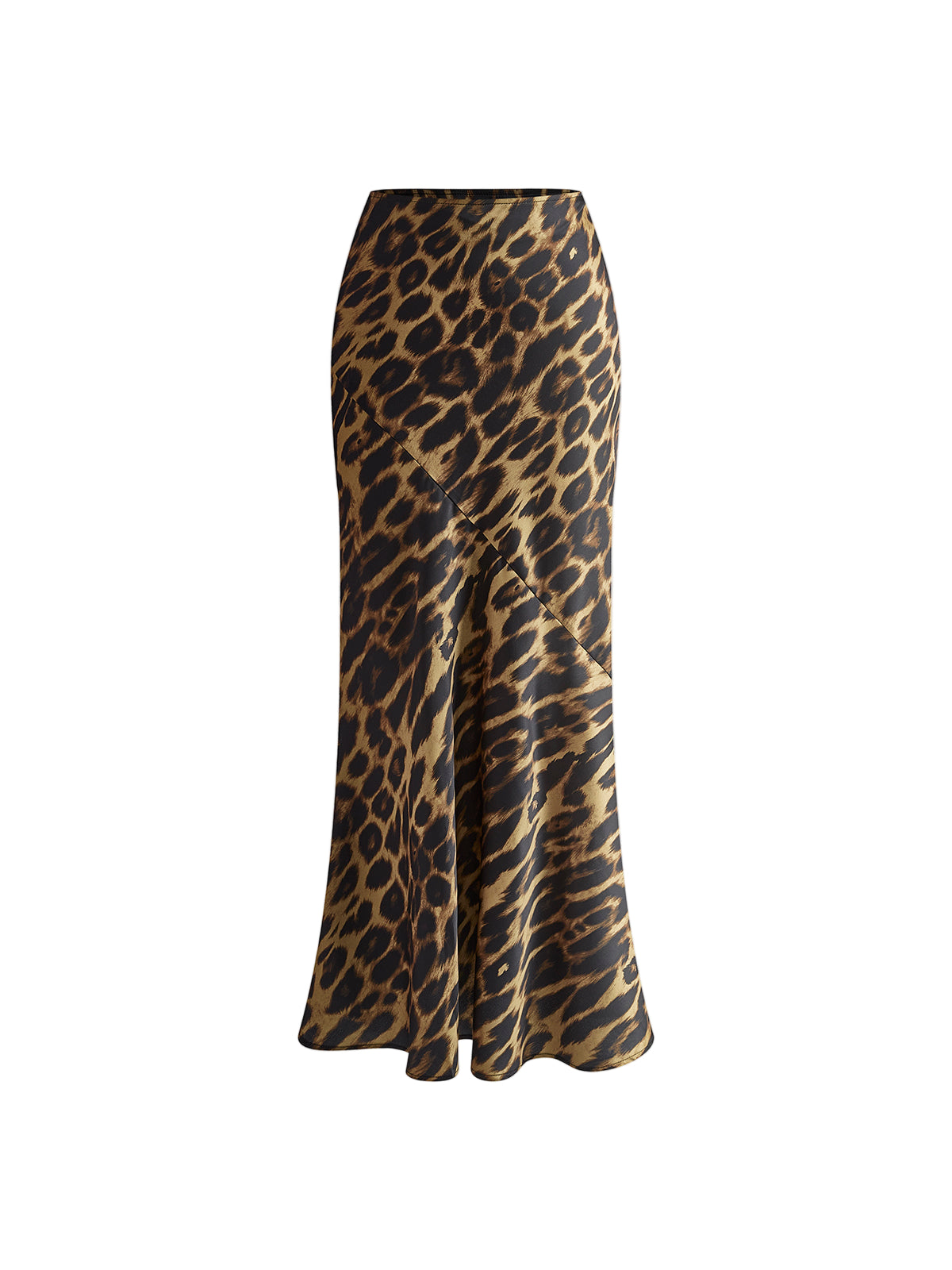 Leopard-Print Maxi Skirt with Slim-Fitted Silhouette and Side Zipper