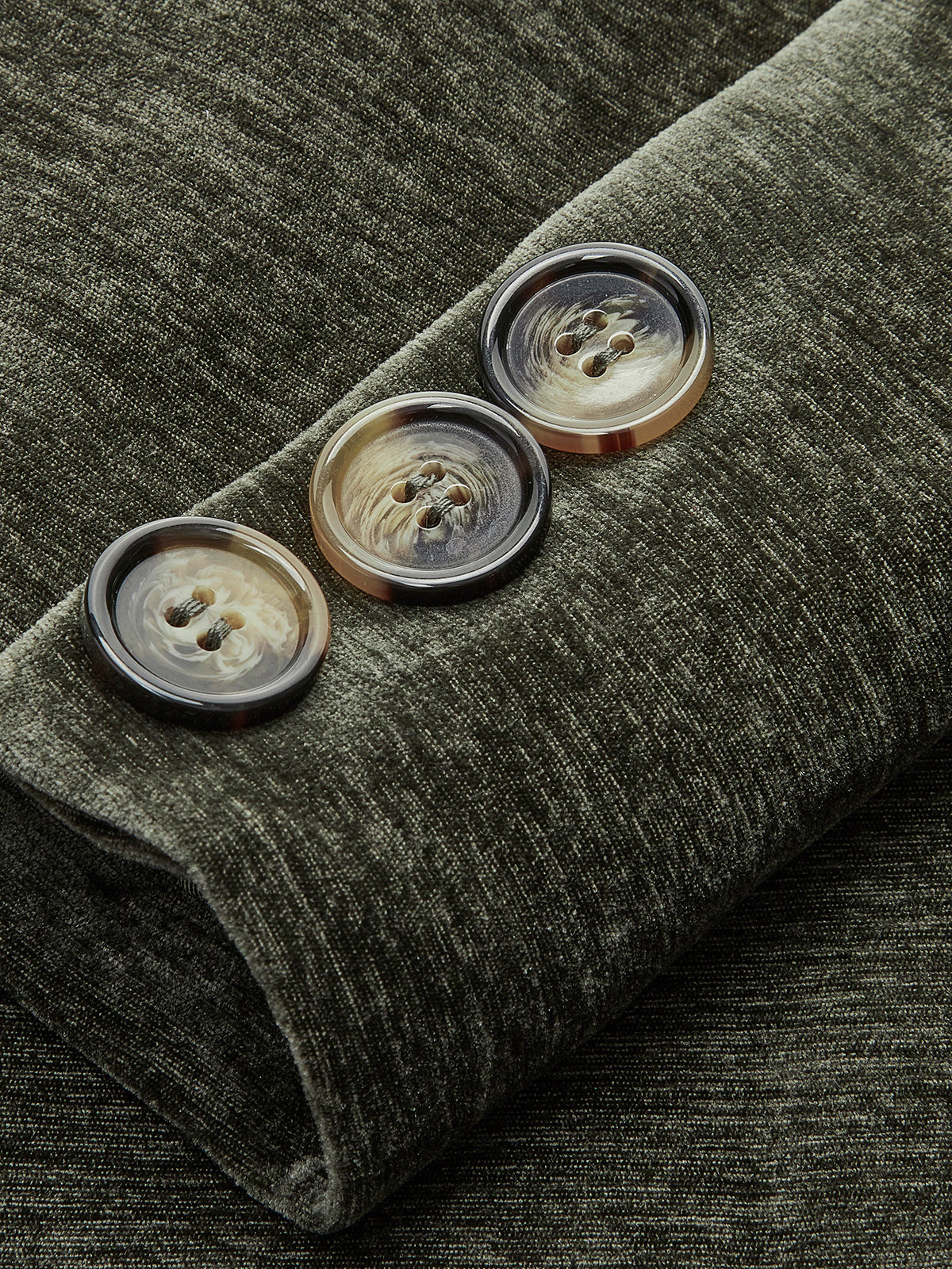 Velvet Blazer with Structured Shoulders and Button Front