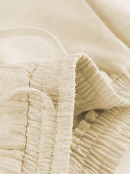 Sleeveless Crop Top and Wide-Leg Pants Co-Ord Set in Linen-Blend Material