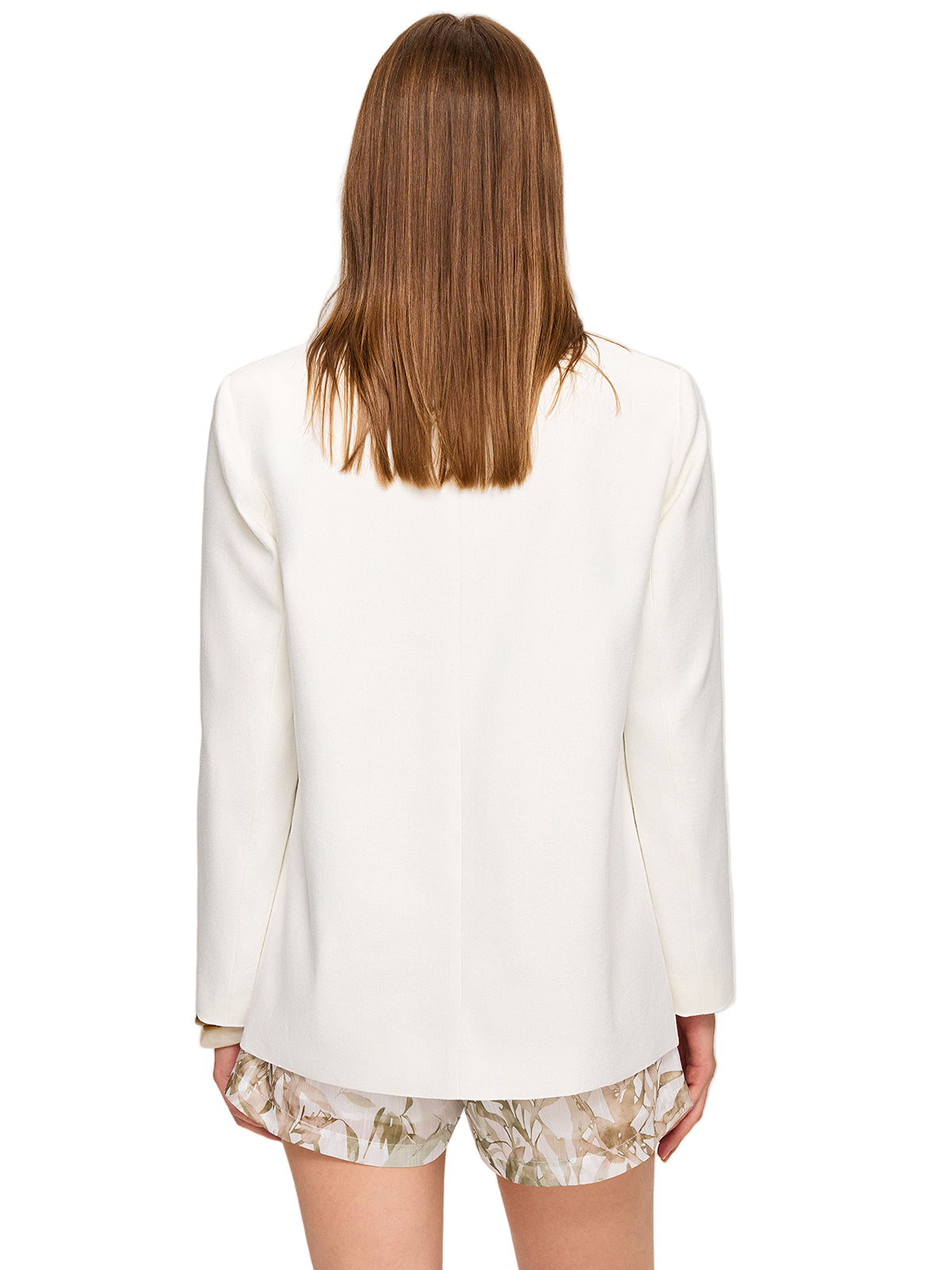 Relaxed Fit Blazer with Structured Shape and Front Pockets