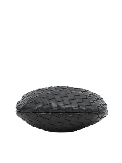 Structured Rectangular Bag with Knotted Top Handle and Gold-Tone Zipper