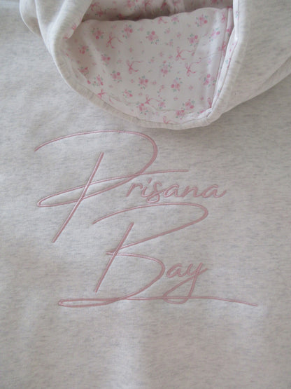 Overhead Hoodie with Drawstring Hood and Ribbed Hem