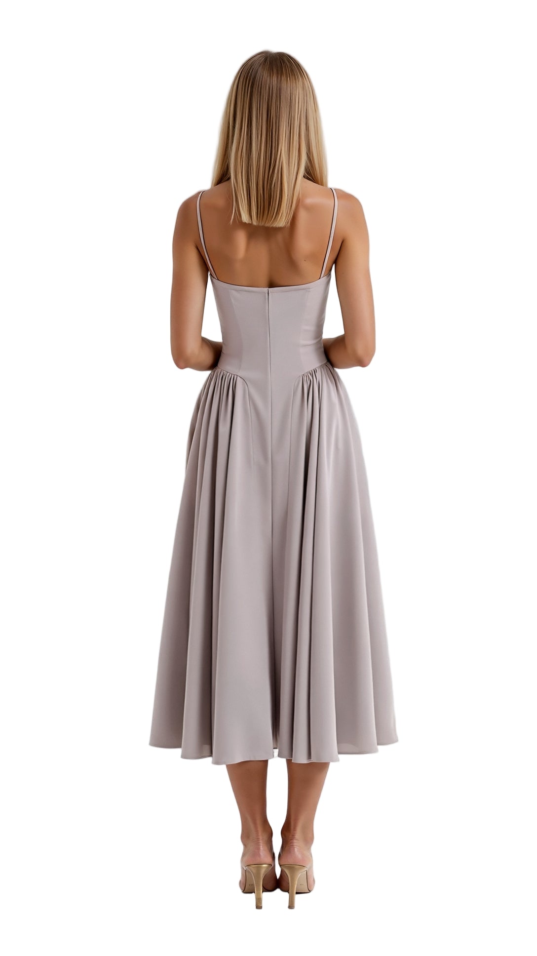 Gathered Bustier Midi Dress
