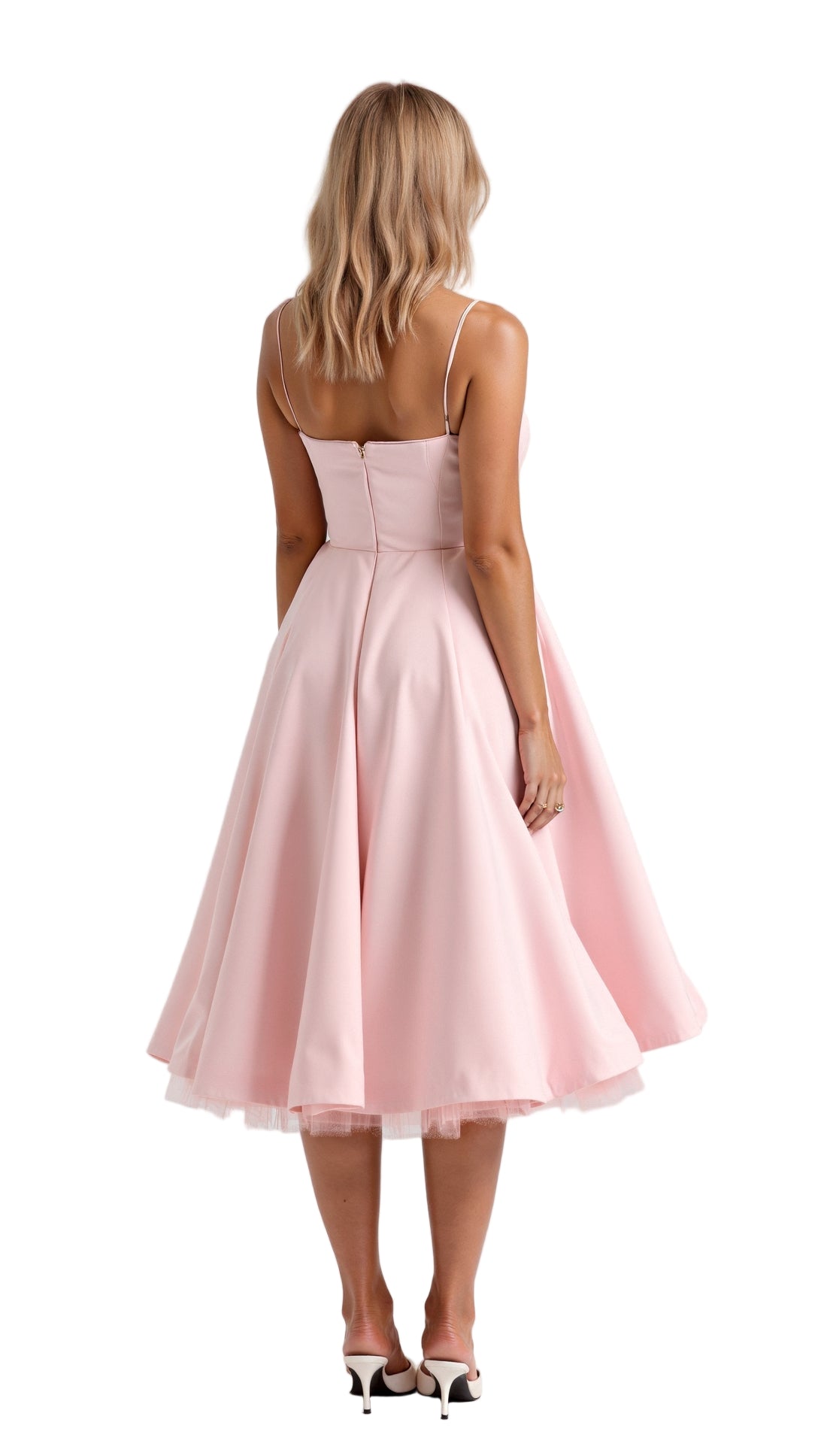 Bustier Midi Dress with Underwire Cups and Hidden Pockets