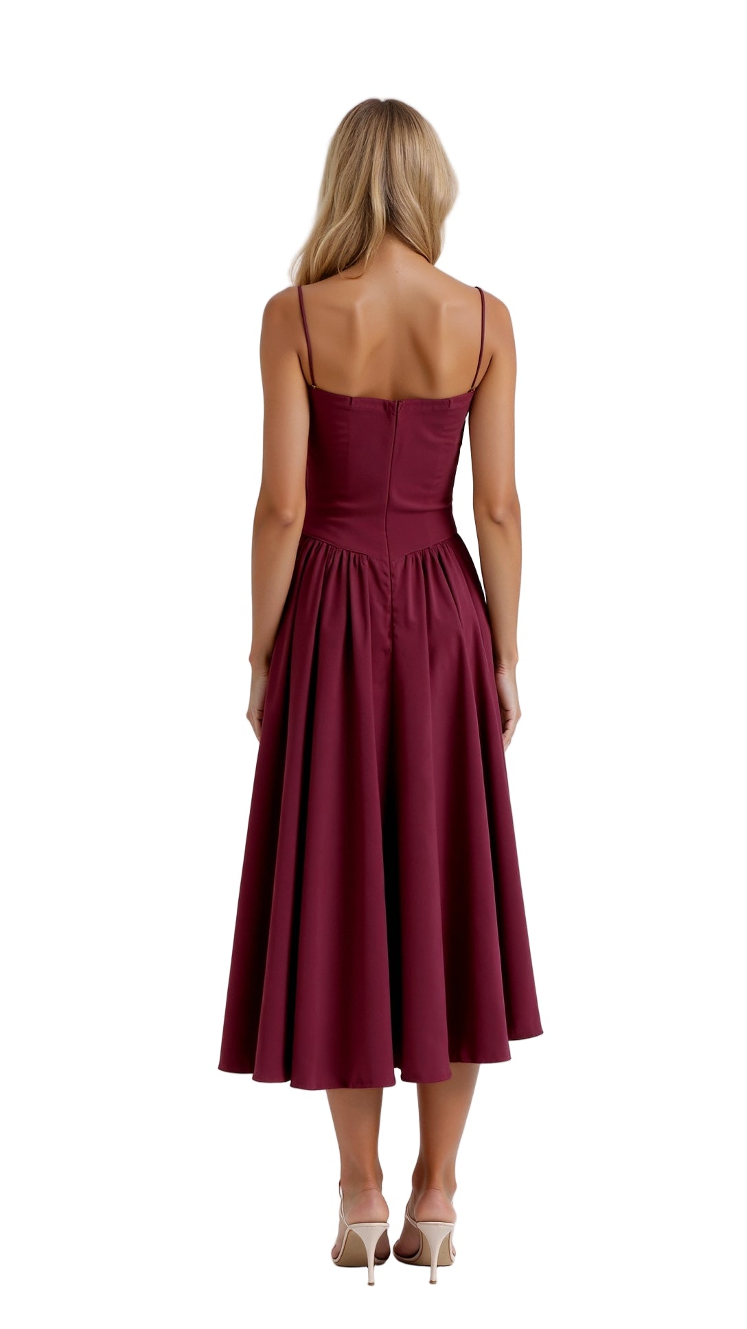 Gathered Bustier Midi Dress