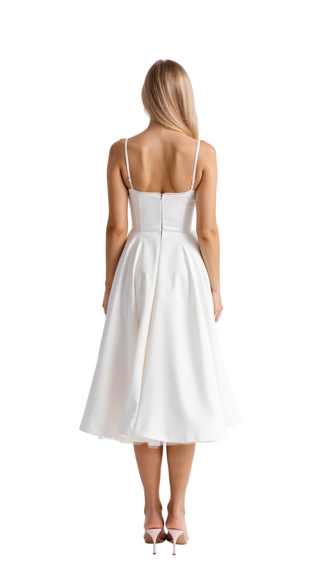 Bustier Midi Dress with Underwire Cups and Hidden Pockets