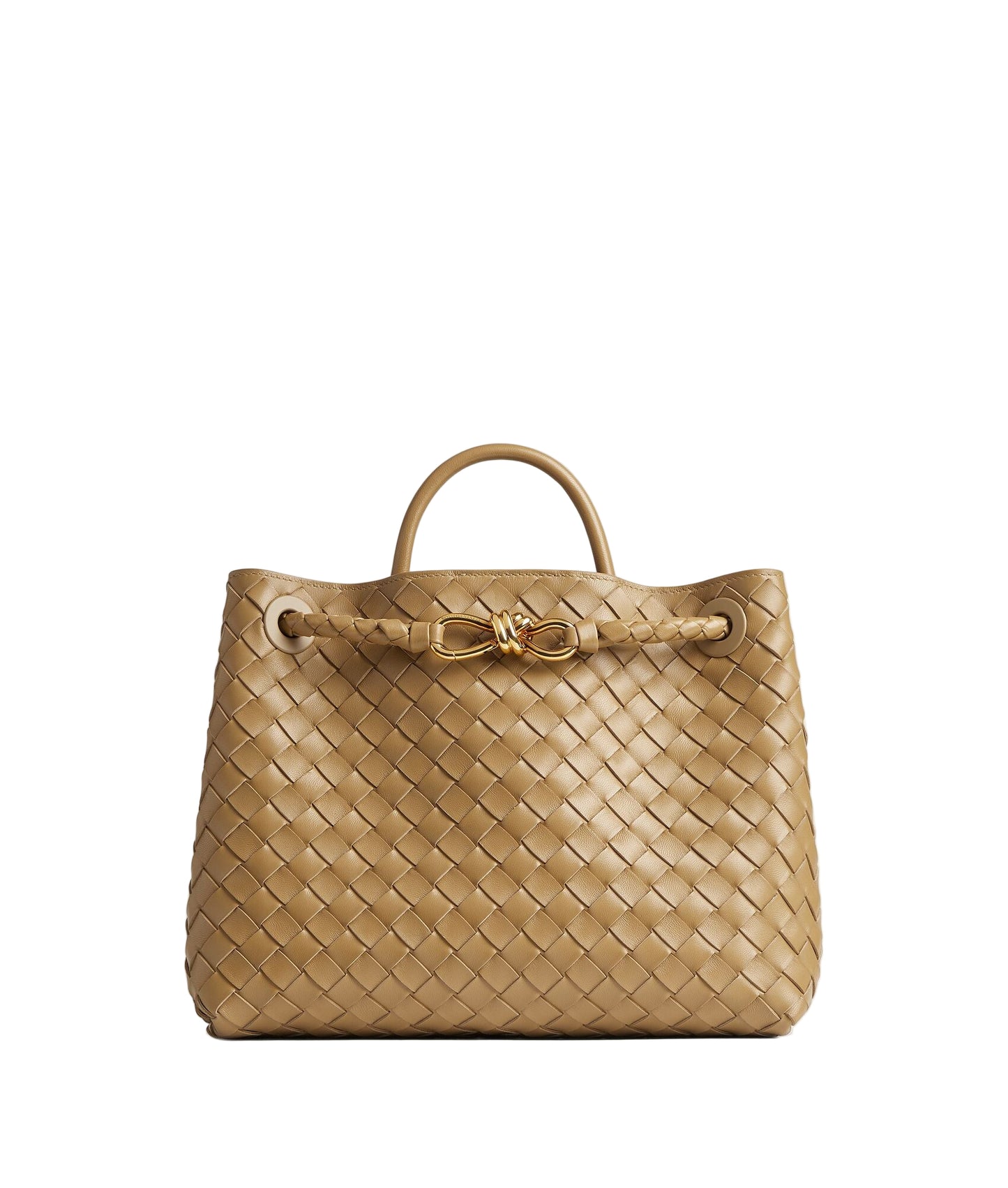 Handwoven Rectangular Bag with Gold-Tone Hardware and Crossbody Strap