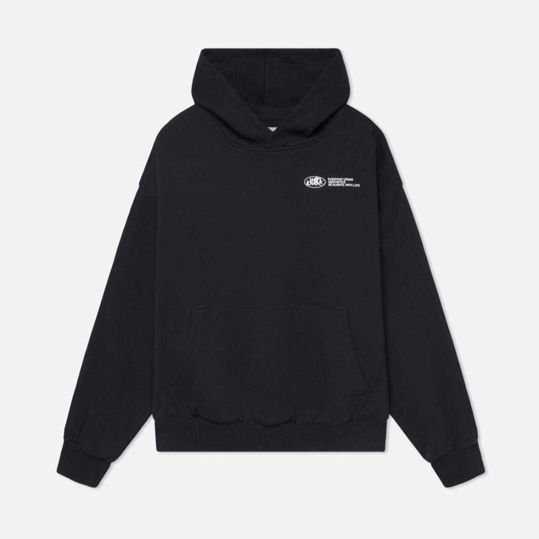 Oversized Hoodie with Printed Back Graphic "With Love"