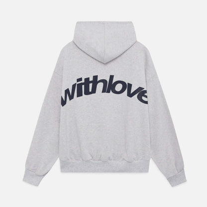 Oversized Hoodie with Printed Back Graphic "With Love"