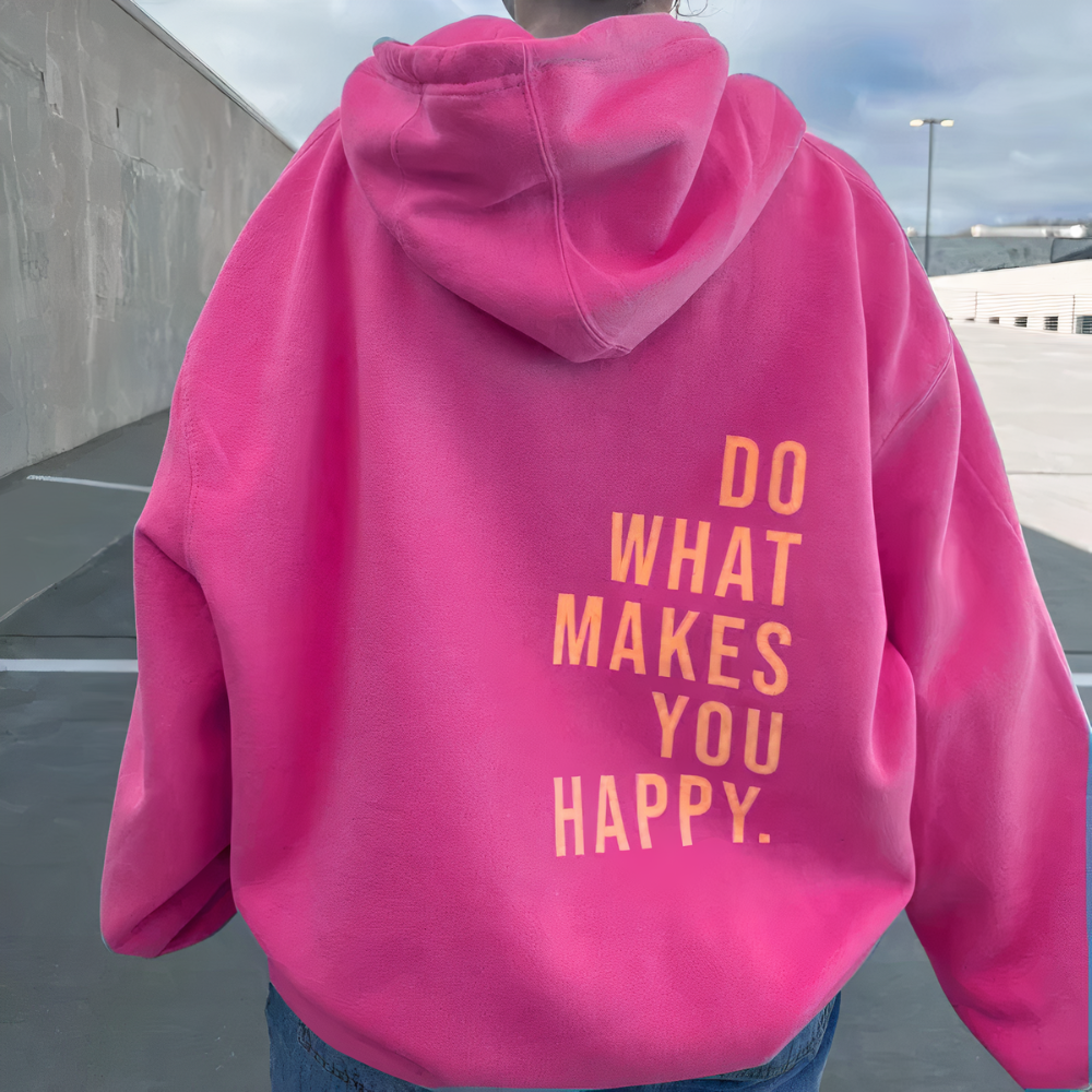 Oversized Hoodie with Slogan Print