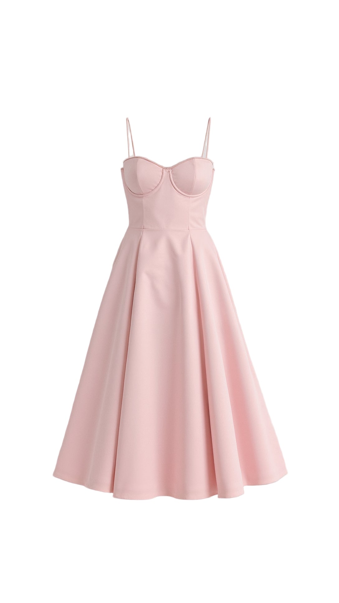 Bustier Midi Dress with Underwire Cups and Hidden Pockets