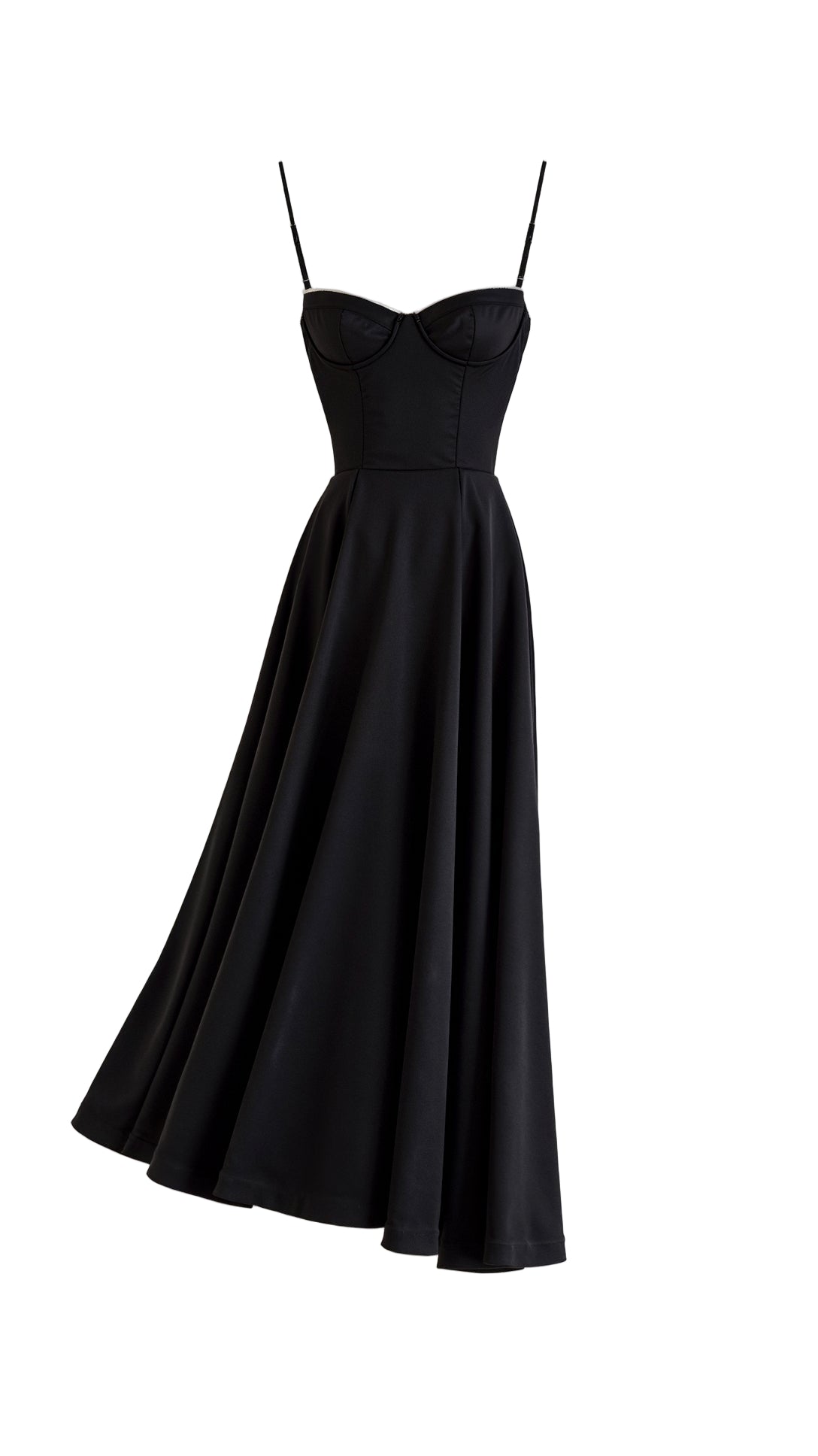 Bustier Midi Dress with Underwire Cups and Hidden Pockets