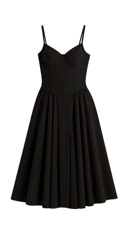 Gathered Bustier Midi Dress