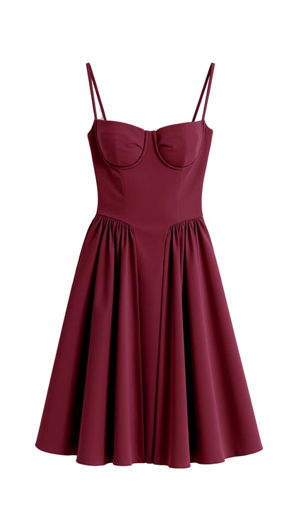 Gathered Bustier Midi Dress