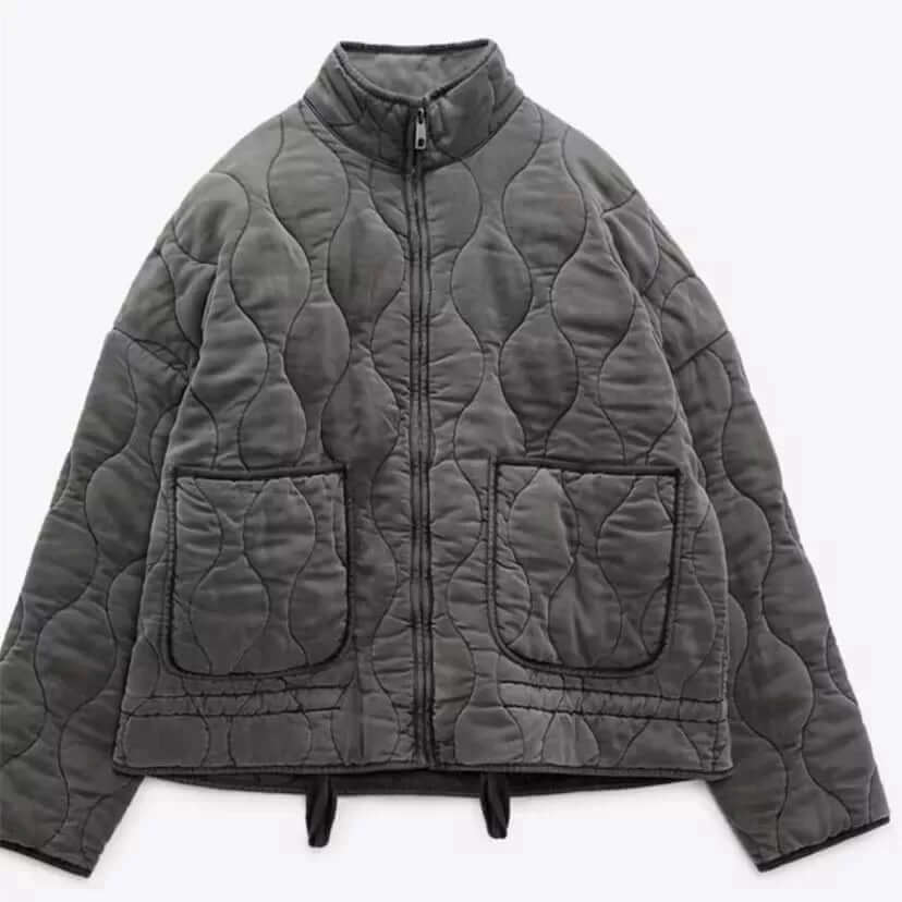 Quilted Jacket Zip Front Padded Jacket