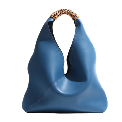 Structured Rectangular Tote Bag with Woven Top Handle