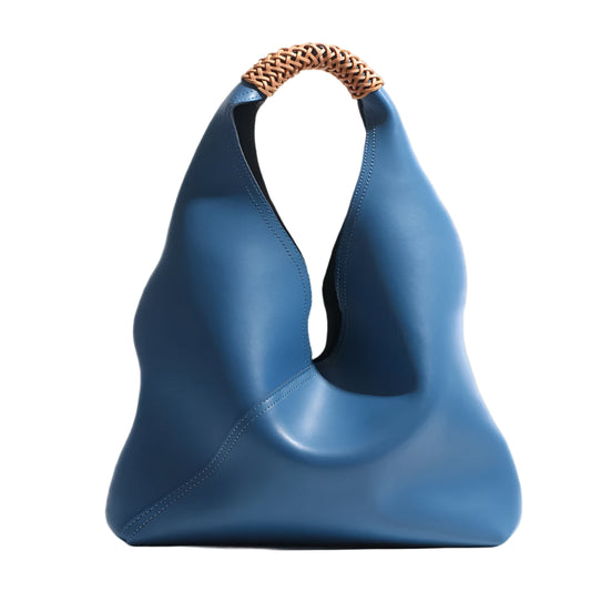 Structured Rectangular Tote Bag with Woven Top Handle