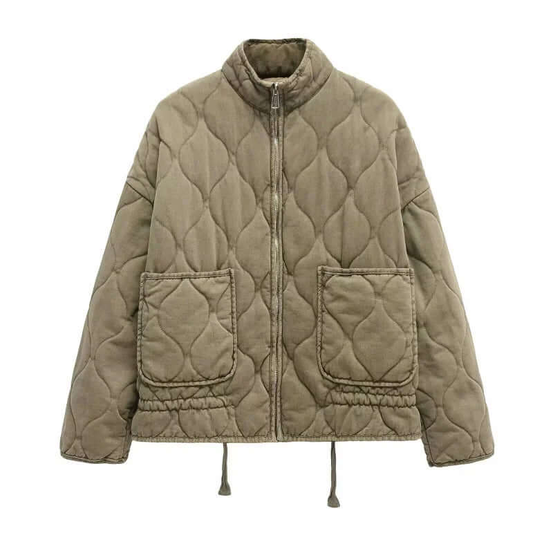 Quilted Jacket Zip Front Padded Jacket