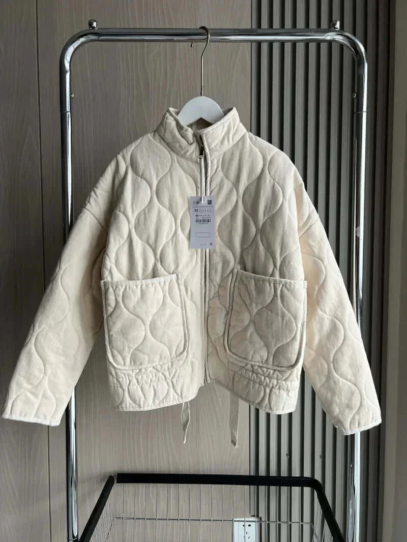 Quilted Jacket Zip Front Padded Jacket