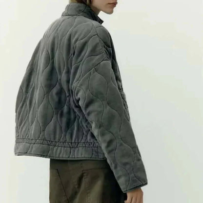 Quilted Jacket Zip Front Padded Jacket