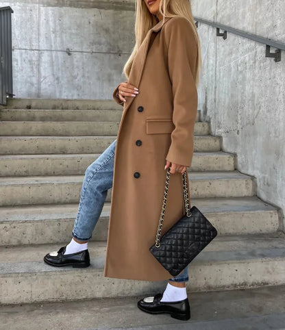 Longline Coat with Adjustable Waist Tie