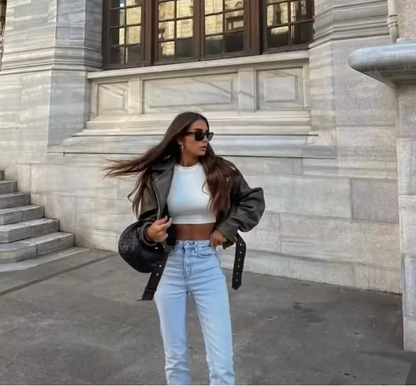 Short Biker-Style Jacket