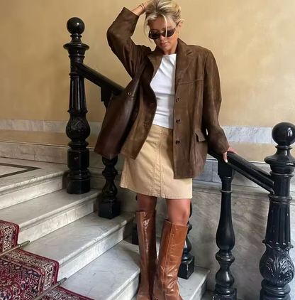 Button-Front Jacket with Flap Pockets