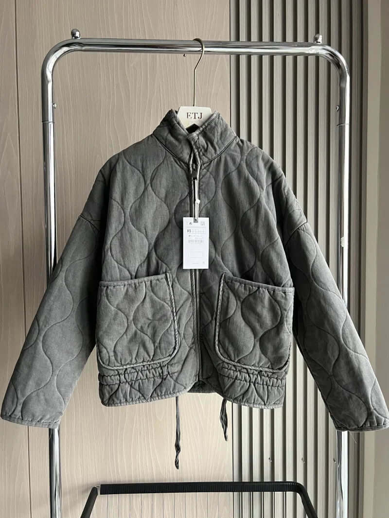 Quilted Jacket Zip Front Padded Jacket