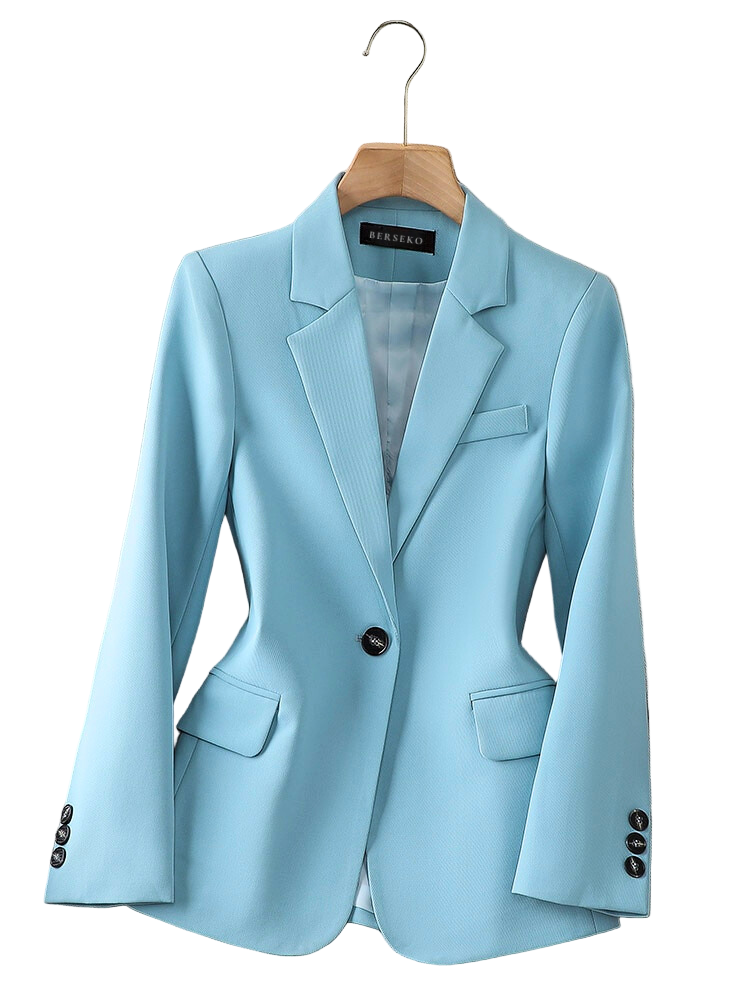 Single-Button Structured Blazer with Peak Lapels