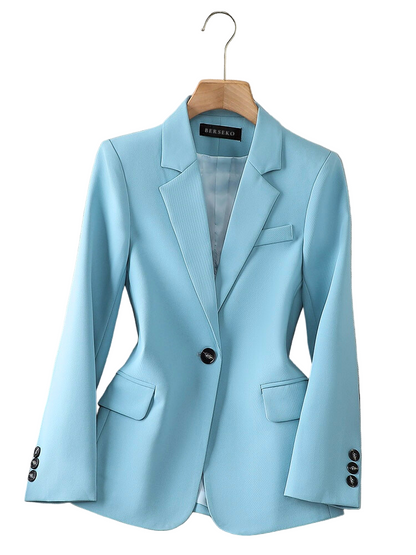 Single-Button Structured Blazer with Peak Lapels