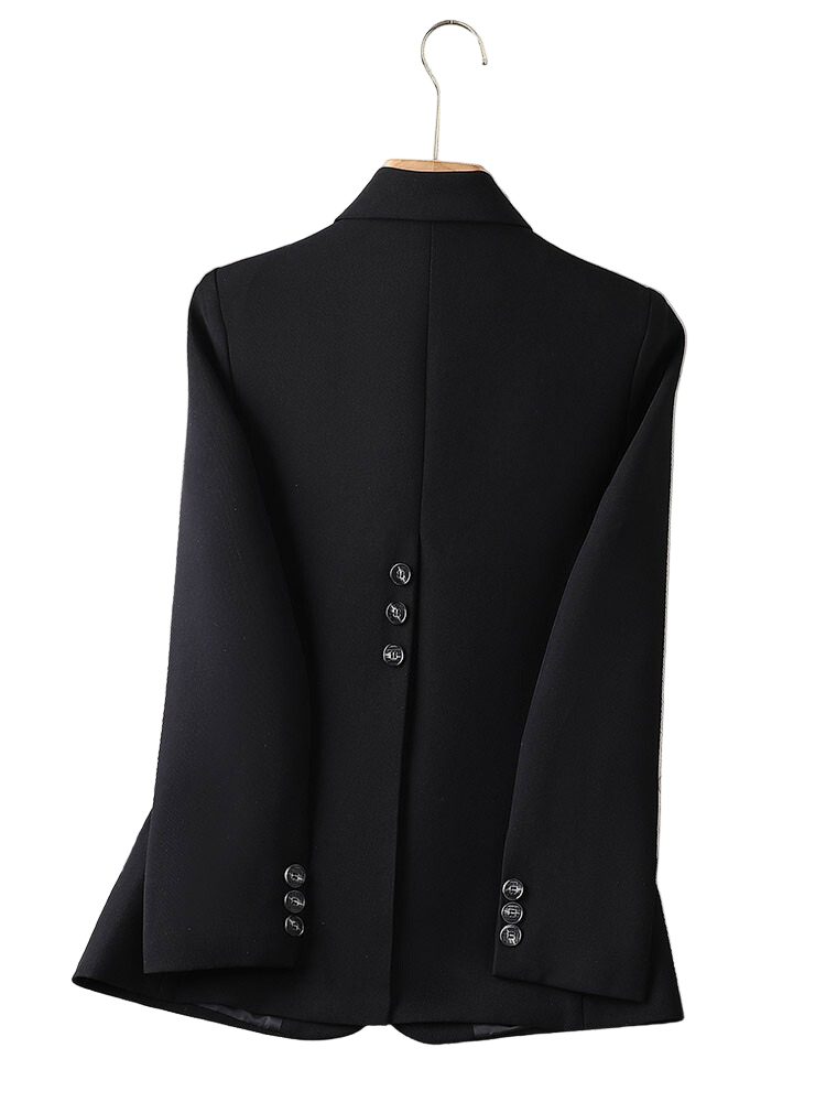 Single-Button Structured Blazer with Peak Lapels