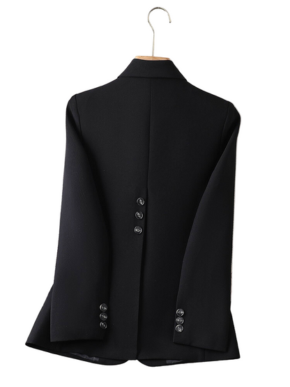 Single-Button Structured Blazer with Peak Lapels
