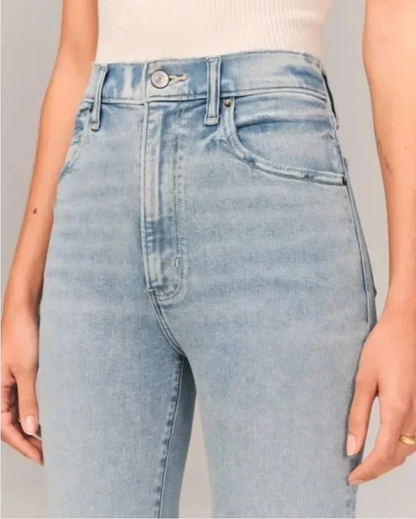 High-Waist Flared Denim Pants
